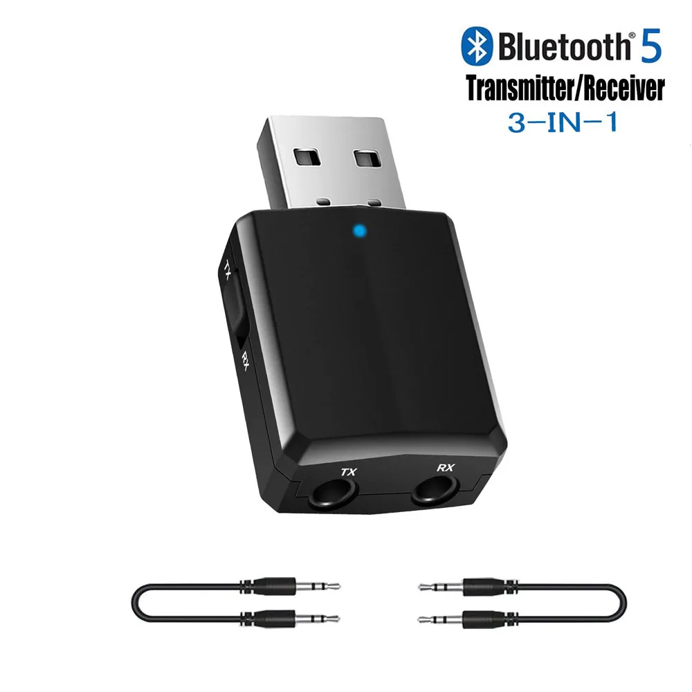 USB 3 in 1 Bluetooth5.0 Transmitter Receiver Sound Card Wireless Audio Adapter Dongle for TV PC Headphones Home Stereo Car HIFI USB 3 in 1 Bluetooth5.0 Transmitter Receiver Sound Card Wireless Audio Adapter Dongle for TV PC Headphones Home Stereo Car HIFI