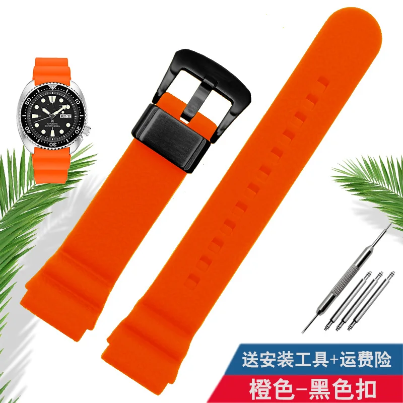 orange black clasp Shengmeirui 22 мм браслет из нержавеющей стали для skx007 009 SKX175 SKX173 Seiko мужской ремешок для часов - Цвет ремешка: orange black clasp