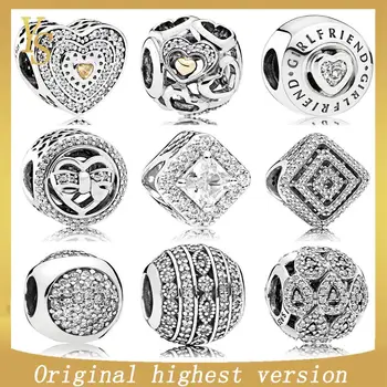 

YS100% S925Beads high version, high quality 1:1 original "luxury love, geometric brilliance, layered charm" Beads792081FCZ-79210