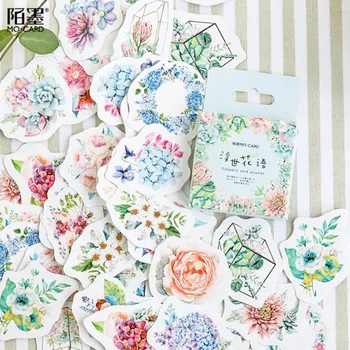 

46pcs Beautiful Flowers Ukiyo-E Language Seal Stickers DIY Decoration Diary Scrapbook Stickers Children Stationery Gifts