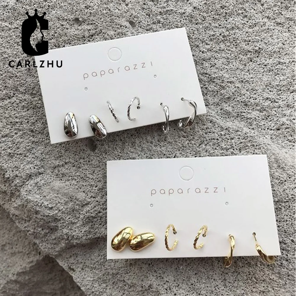 3 пары/компл. Модные Винтажные маленькие круглые серьги-кольца для женщин золотые