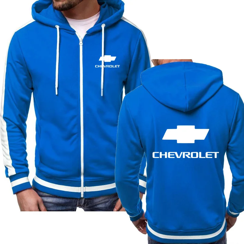 Весенне-осенние толстовки для мужчин Chevrolet с логотипом автомобиля, повседневные толстовки с капюшоном в стиле хип-хоп Harajuku с длинным рукавом, мужская куртка на молнии