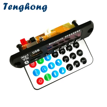 

Tenghong MP3 Decoder Board Bluetooth 4.2 DC5V 9V 12V Audio Decoding Module APE FLAC MP3 WMA WAV TF Radio USB Aux For Car Speaker
