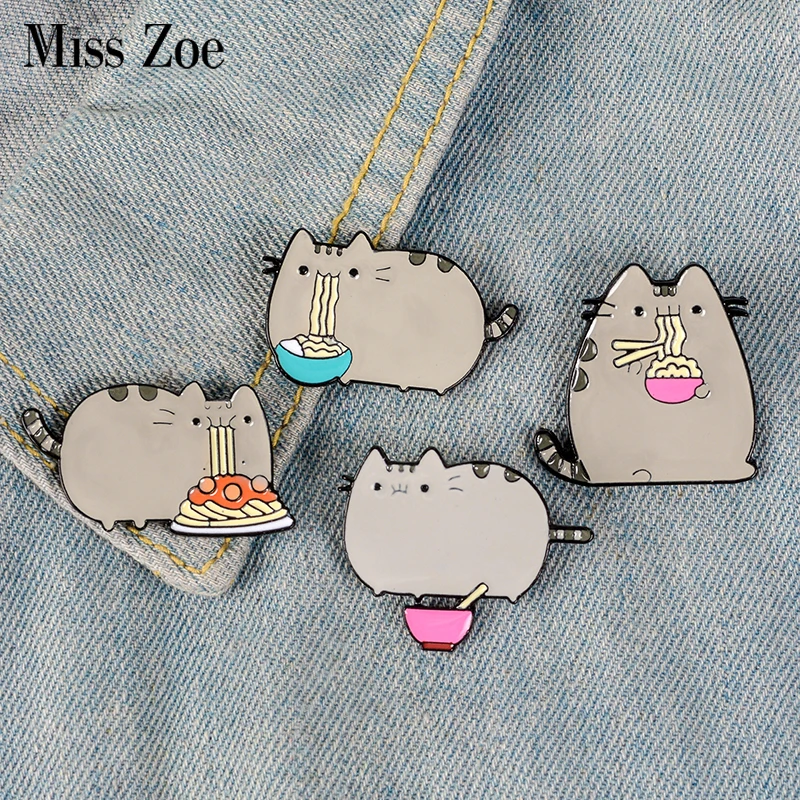 Get This Badge Jewelry Noodles Animal Brooches Lapel-Pin Custom-Food Kitten Friends Cartoon Kawaii VRM8AyjNOny
