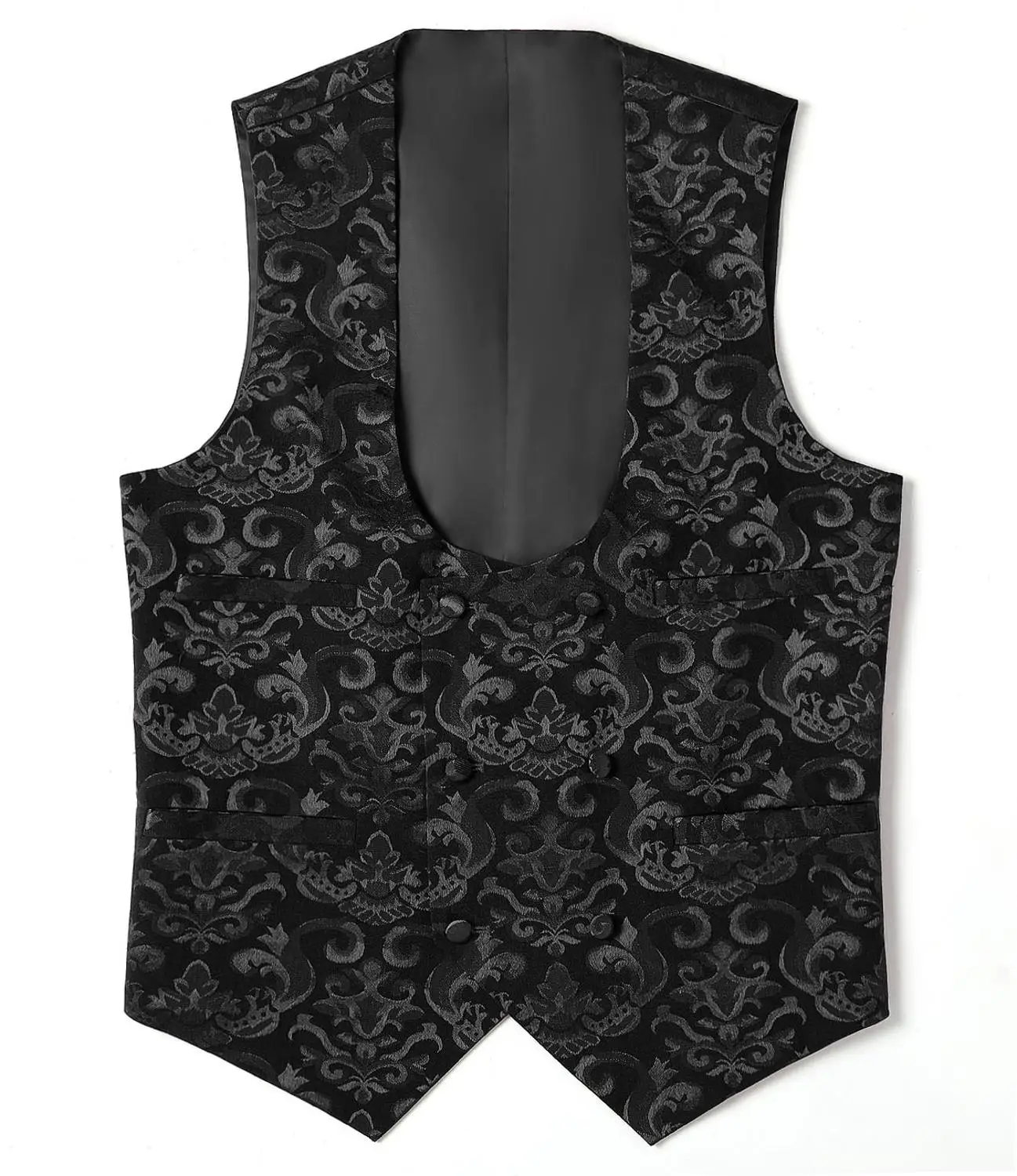 Black Для мужчин Slim Fit классический женский двубортный Выходные туфли на выпускной вечерние жилет ужин Silver Fox Меховая куртка белый жилет для Свадебные, для жениха жилет - Цвет: Black