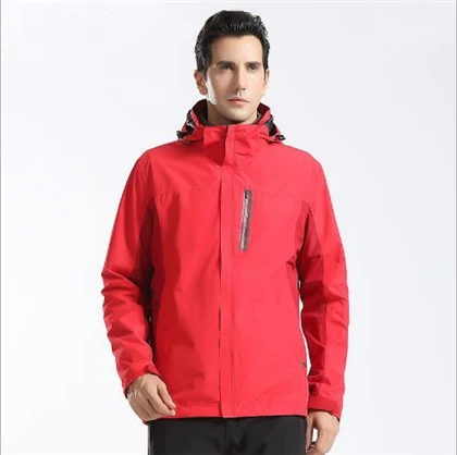 Новая зимняя мужская уличная походная куртка 2 шт. 9 цветов Размер M-4XL высококачественная одежда верхняя куртка-ветровка, ветрозащитная куртка - Цвет: Men Red