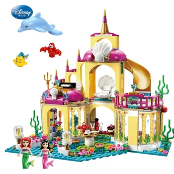 

Princess Castle Building Block Bricks Mermaid Ariel Princess Elsa Anna Cinderella Belle Compatible Lepining Friends Girls Toys