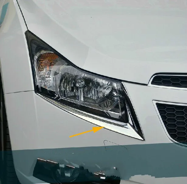 Хромированная передняя головка свет век отделка 2 шт. для Chevrolet Chevy Cruze HB 2012