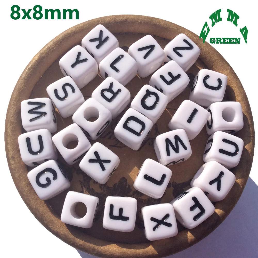 Бусины с буквами для изготовления ювелирных изделий бусины алфавитом 50 шт. 8 мм
