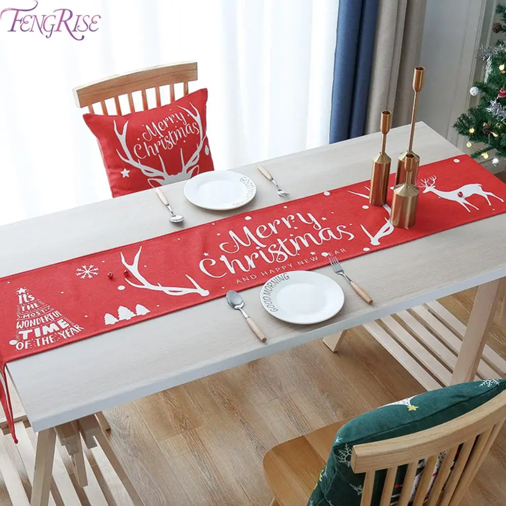  FENGRISE Table Runner Placemat Merry Christmas Table Decor For Home 2019 Navidad Ornament Happy New