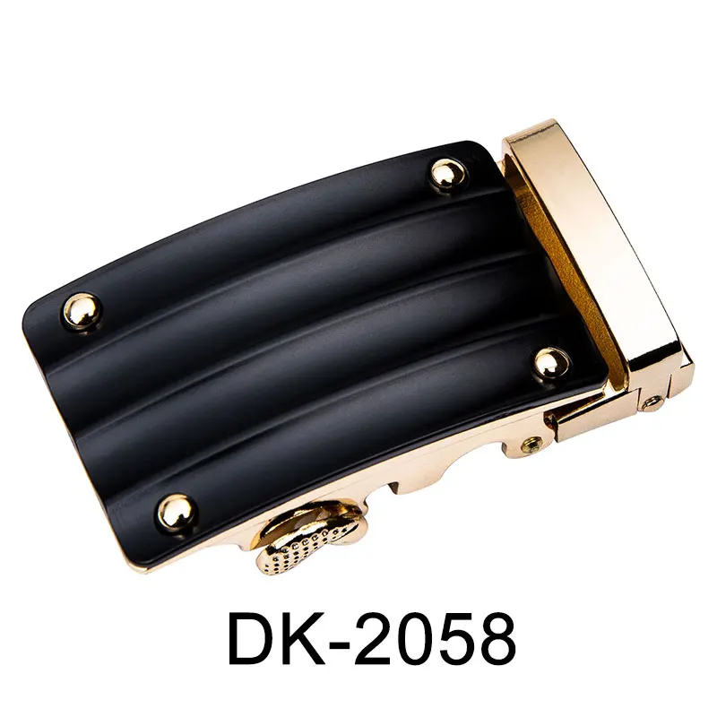 DK-2058 Известный бренд мужской ремень с пряжкой без ремня мужской золотой синий ремень с пряжкой для мужчин автоматический ремень с храповым механизмом металлическая пряжка - Цвет: DK-2058