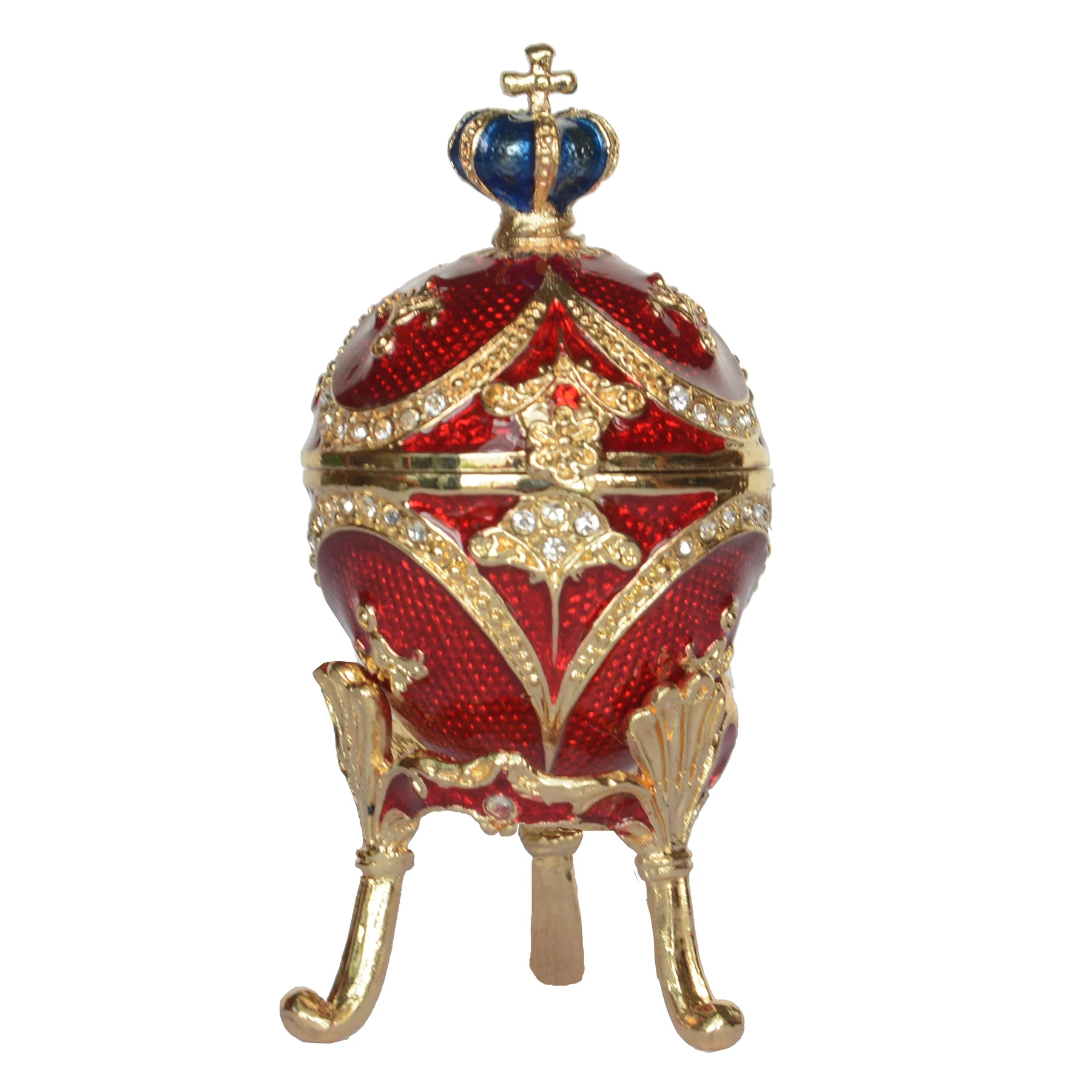 Easter Egg Bejeweled Trinket Box Metal Tabletop Crafts Birthday Gifts for Her Collectibles