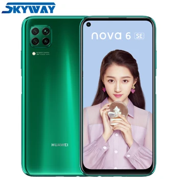 

Original Huawei Nova 6 SE 8GB 128GB Kirin 810 Octa Core 6.4" FHD 2310x1080P Full Screen 48mp Quad Camera 4200mAh Big Battery