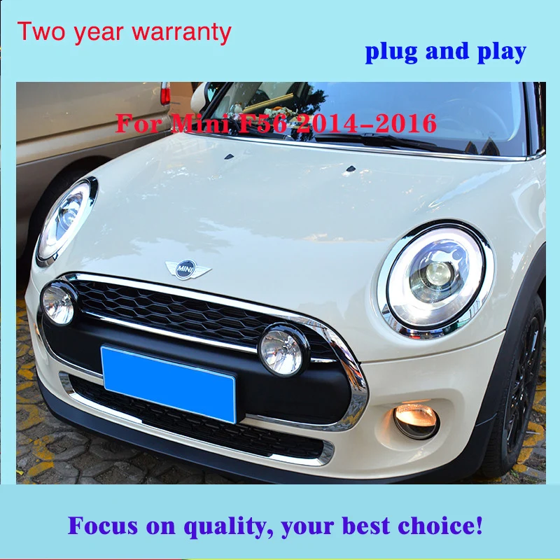 Автомобильный Стайлинг для Mini F56 cooper головной светильник s для F56 светодиодный головной фонарь Ангел глаз светодиодный DRL передний светильник Биксеноновая линза ксенон HID