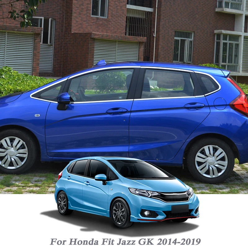 14pcs Car Styling Column Sticker For Honda Fit Jazz Gk 14 19 Window Trim Cover Exterior Body Decoration Chrome Accessory Body Kits Aliexpress