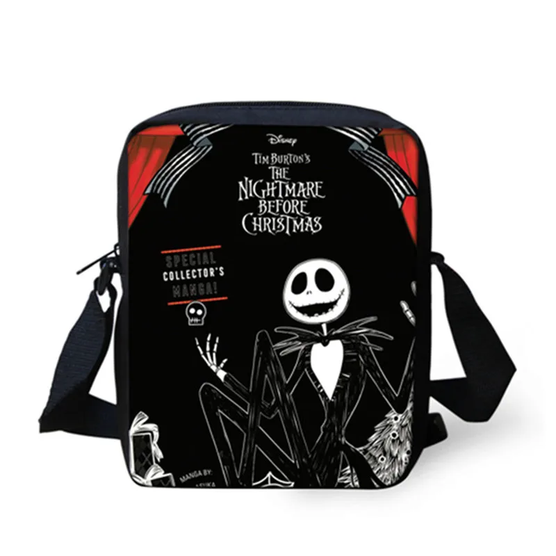 ELVISWORDS Jack Skellington женские сумки-мессенджеры Кошмар перед Рождеством сумки через плечо детские школьные сумки на плечо готические - Цвет: LD2093E