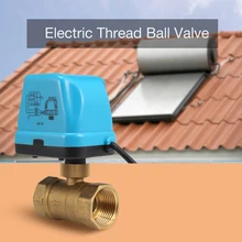 12V электрический моторизованный шаровой клапан с резьбой для кондиционирования воздуха воды Системы контроллер 2 Way 3 провода 1.6Mpa G резьба DN15 DN20 DN25