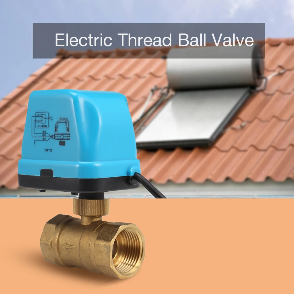 

12V Electric Motorized Thread Ball Valve Air-conditioning Water System Controller 2 Way 3-Wire 1.6Mpa G Thread DN15 DN20 DN25
