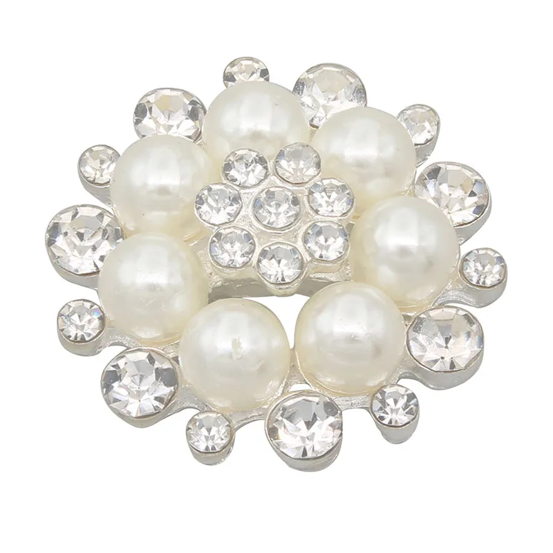 5pcs/lot 30mm Rhinestones Pearl Sewing Buttons For Clothing Accessories