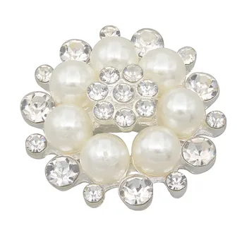 

5pcs/lot 30mm Rhinestones Pearl Sewing Buttons for Clothing Accessories Crystal Shank Button Decorative Flatback Embellishment