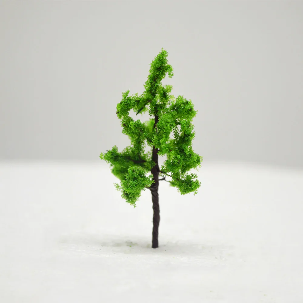 

5cm DIY Sand Table Model Green Wire Tree 100pc Miniature Color Forest Plants For Diorama Tiny Achitecture Wargame Scenery Making
