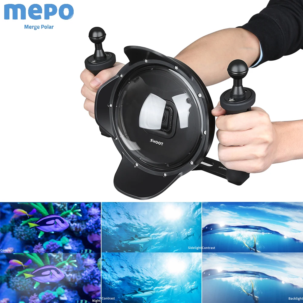 

SHOOT for GoPro Hero 7 6 5 Black Dome Port with Stabilizer Tray Waterproof Case Housing Diving Cover Dome for GoPro 7 Accessory