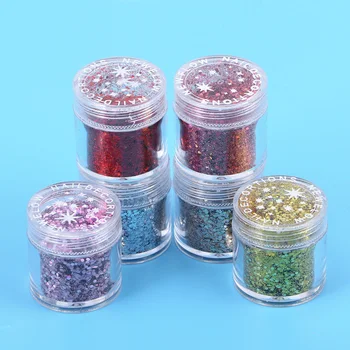 

6pcs Nail Glitter Powder Nail Polish Jewelry Colorful Mixed Nail Fine Powder Sequins (Random Color)
