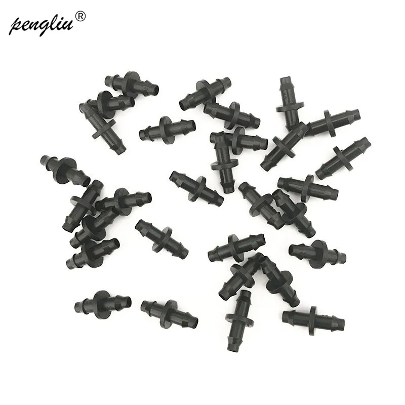 

100 Pcs Water Hose Connector Agricultural Irrigation Garden Lawn 1/4 ' Water Connector Drip Irrigation kit Connect 4/7mm IT007