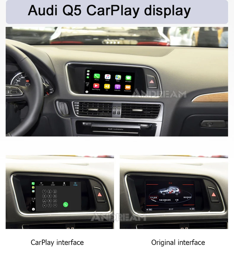 Best Andream Wireless Carplay Interface box and Android Auto For For AUDI A8 Original Screen Update MMI system Mirror-link 5
