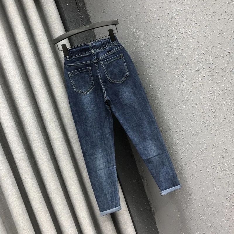 hole Personality patch patch pants women spring and autumn new Korean version of the slim loose harem pants
