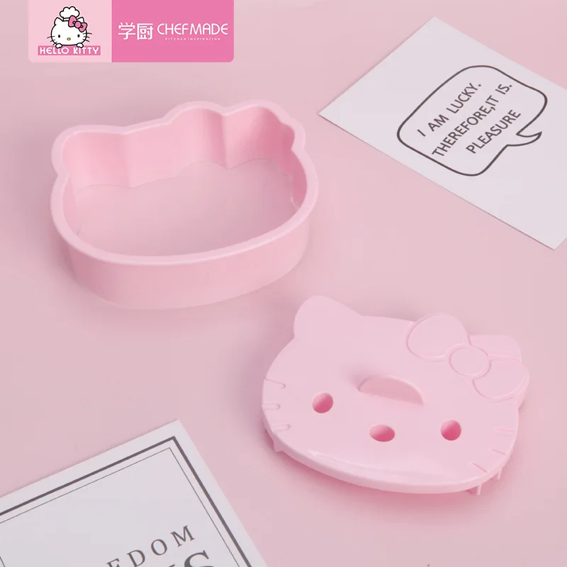 CHEFMADE HELLO KITTY Genuine Authorization Child Cute Cat Plastic DIY Cake Rice Stamper 3D Silicone Molds Cake Stencil Mold Tool