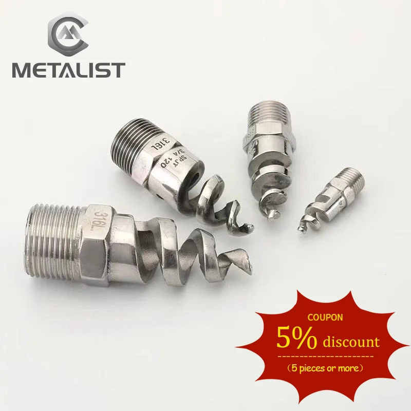 METALIST DN8-DN25 316L Spiral Jet Nozzle Industrial Spray Dust Remove Full Cone for Garden | Обустройство дома
