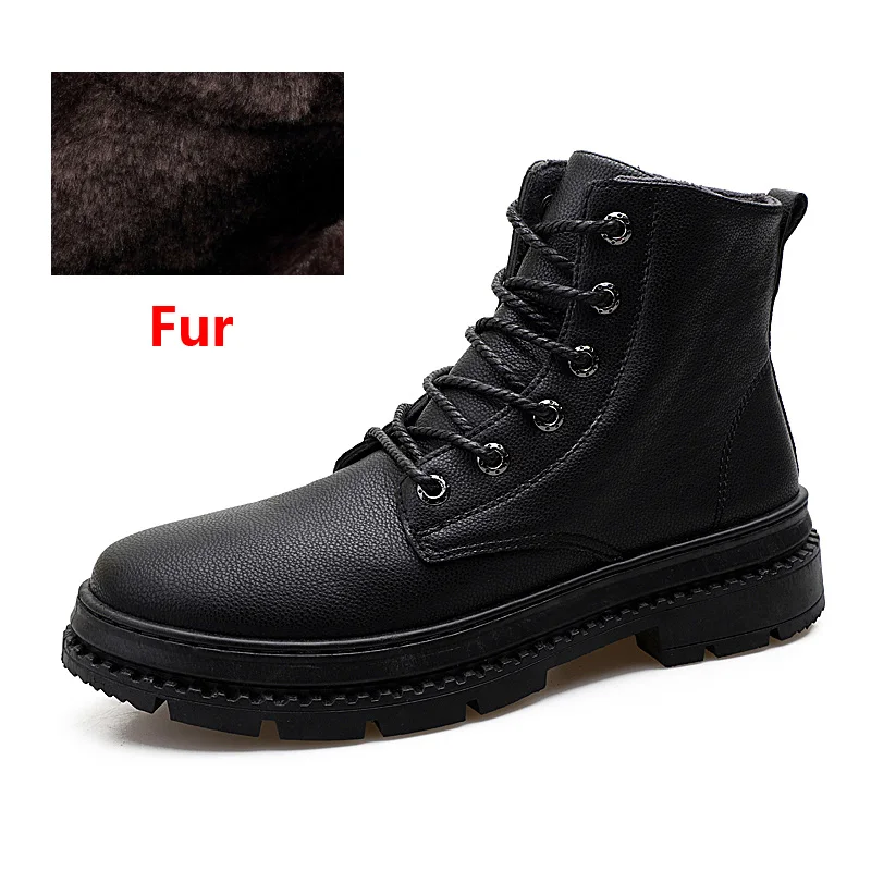 04 Fur Black OZERSK/брендовая осенне-зимняя обувь из искусственной кожи; Повседневная обувь; роскошные мужские модные кроссовки; ботинки на шнуровке; обувь; размеры 39-44 - Цвет: 04 Fur Black