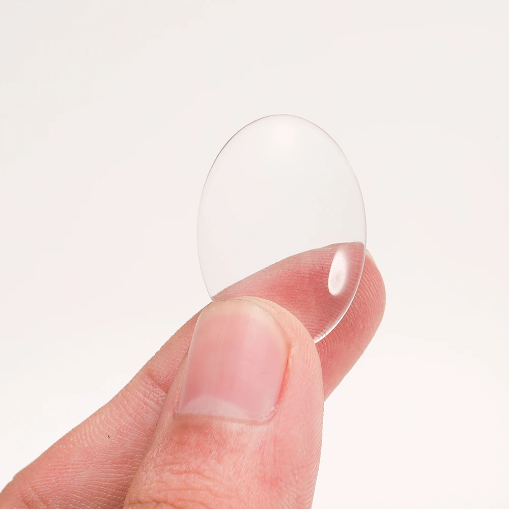 5-50pcs/lot Length 10-50mm Oval Flat Transparent Glass Cabochon Dome Cover DIY Pendant Ring Jewelry Making Supplies Accessories