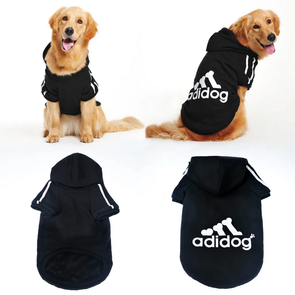 Зимняя одежда для собак больших кошек толстовка с двумя ногами Adidog щенков свитер