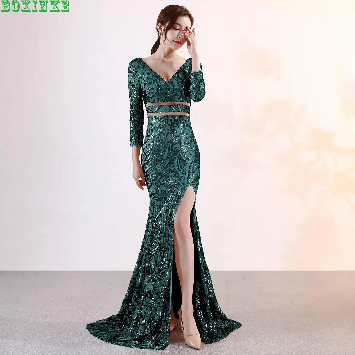 Полиэфирное платье распродажа Сетчатое Vestidos Mujer Vestido De Festa макси новинка