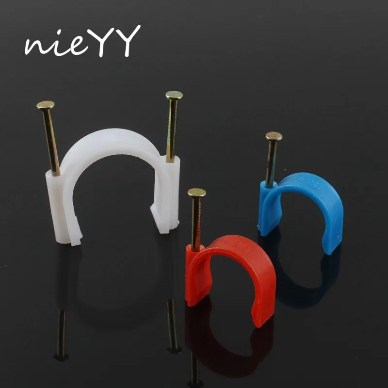 

10pcs PVC 16 20 25mm Natural Gas Pipe Nail Clamp Bellows Pipe Clip Water Pipe Clamp Garden Irrigation hard tube bracket Support