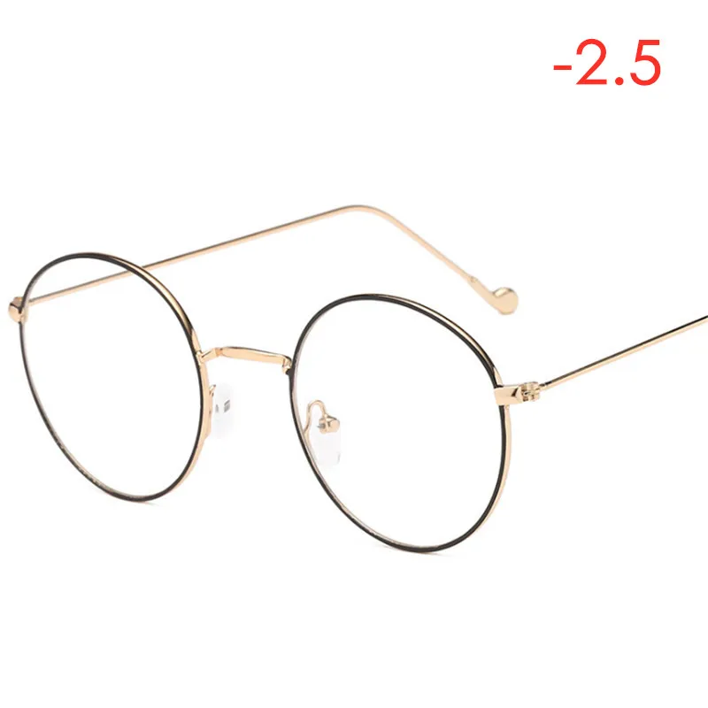 ZN4 Black gold Модные металлические круглые очки прозрачная оправа женские очки от близорукости оправа для очков nerd оптические оправы прозрачные-1,0-4,0 ZN4 - Цвет оправы: ZN4 Black gold