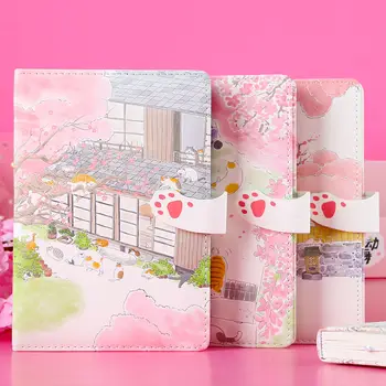 

Kawaii Illustration NoteBooks High Quality Creative Soft Pu Leather travel 32K Daily Office School Supplies Gift For Student