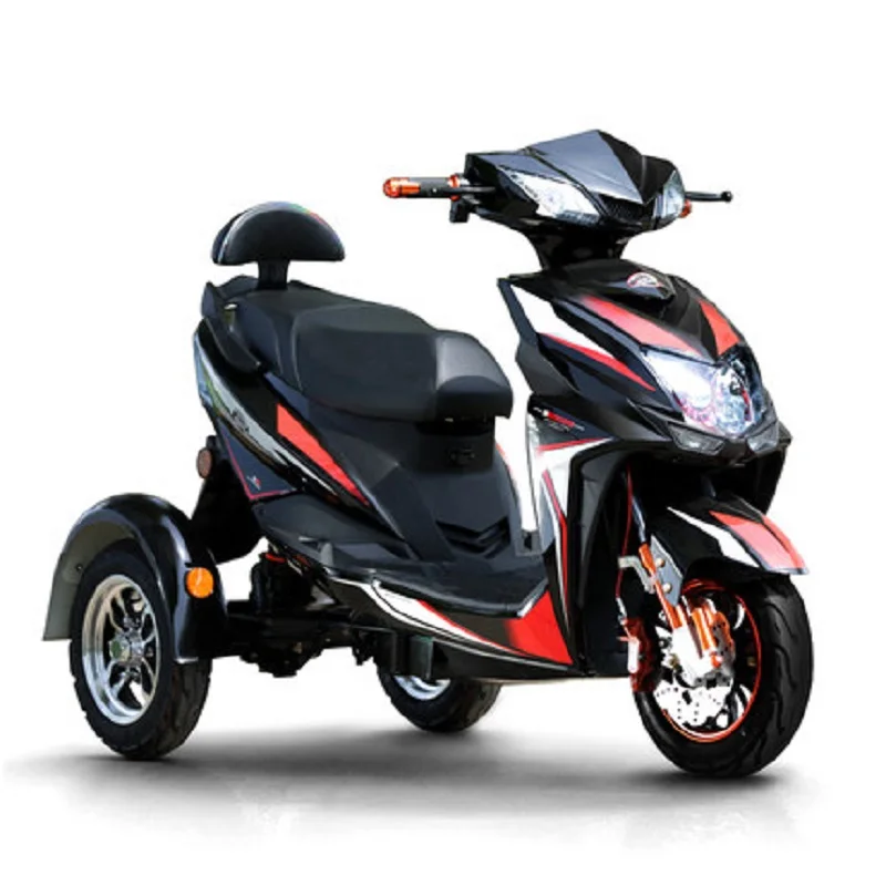 Электрический мотоцикл bikeThree-трехколесный мотоцикл Citycoco электрический самокат мотора 1000W 60 V/20A Байк, способный преодолевать Броды для электрического велосипеда - Цвет: black(litte red)