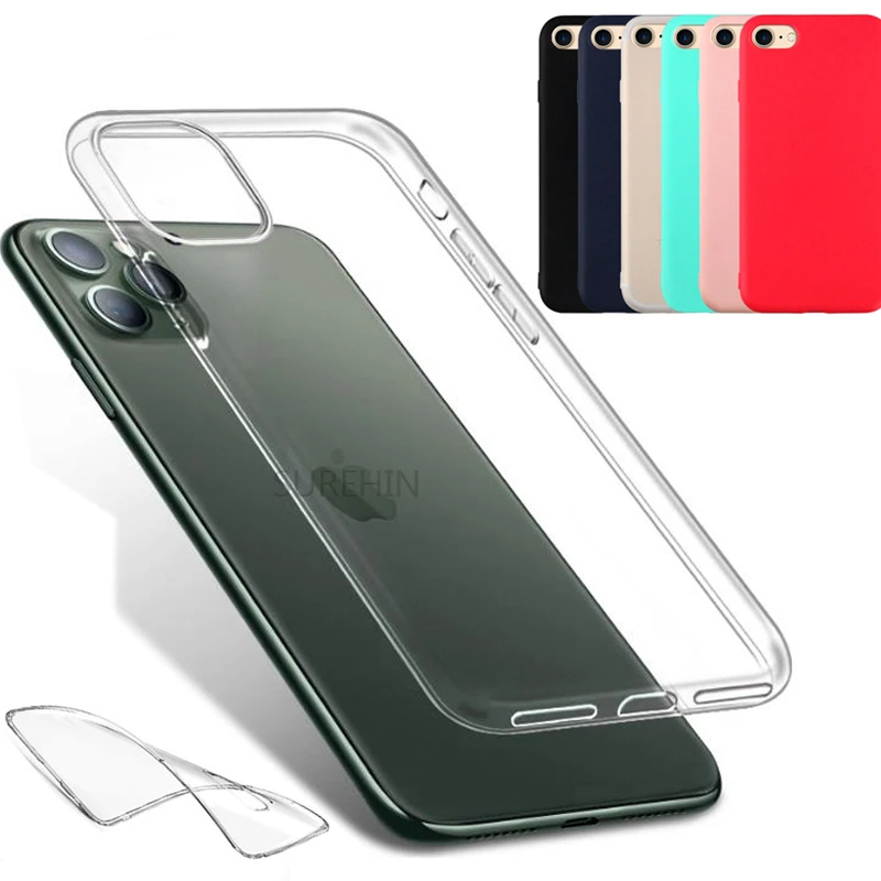 Soft Cover For Iphone Se 2 Case 11 Pro Max Xs Xr 8 7 6 Plus Coque Black Clear Transparent Silicone Cover For Iphone 11 Case Phone Case Covers Aliexpress