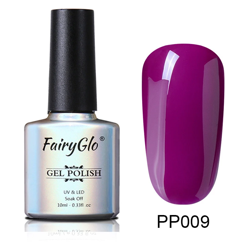 PP009 FairyGlo, 10 мл, розовая серия, замачиваемый УФ-Гель-лак, фиолетовый, серый цвет, Гель-лак для ногтей, стойкий Гель-лак для ногтей, лак для маникюра, эмаль - Цвет: PP009