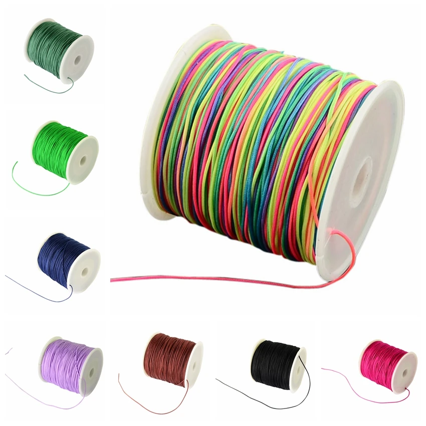 90m/Roll 0.8mm Hand-woven Needlework Strings/Cord Decoration For Jewelry Making DIY Chinese Knot Tool Hand Stitching Threads | Украшения и