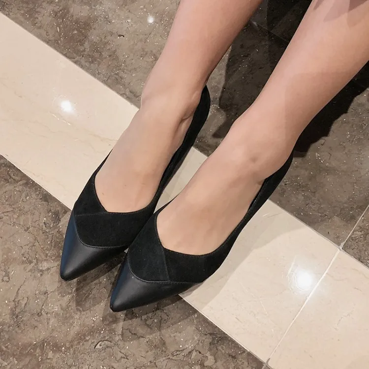 Big Size 9 10 11 12 Ladies High Heels Women Shoes Woman Pumps Tip-top color matching light-mouth thick-heeled single shoe | Обувь