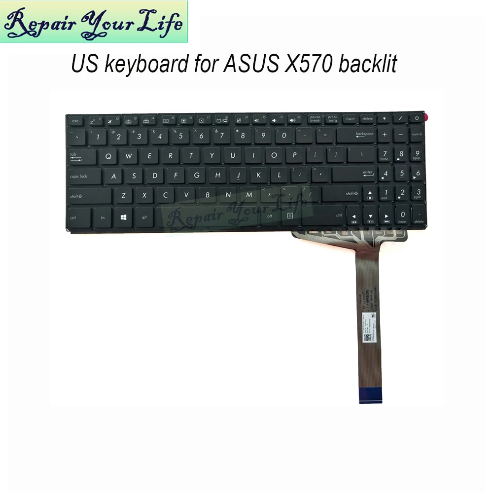 Inglês Teclado Backlight para Asus pc Teclado Retroiluminado X570 K570 Fx570 X570ud X570dd X570zd K570ud X570zd Fx570ud 5602us00 us