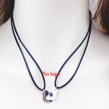 

High Quality Stainless Steel Handcuff Les Menottes Pendant Necklace With Adjustable Rope For Men Women France Bijoux Collier