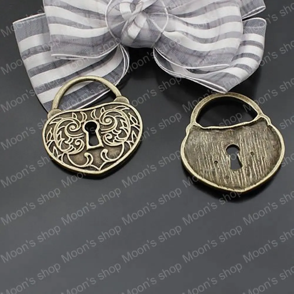 Wholesale4135mmAntiqueBronzeBigLockAlloyFlatCharmsPendants