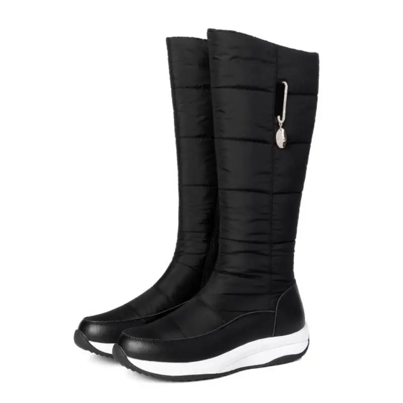 

Mudibear Women Winter Keep Warm Snow Boots Plush Fur Fashion Round Toe Knee High Boots Thick Bottom Casual Footwear Size 35-44