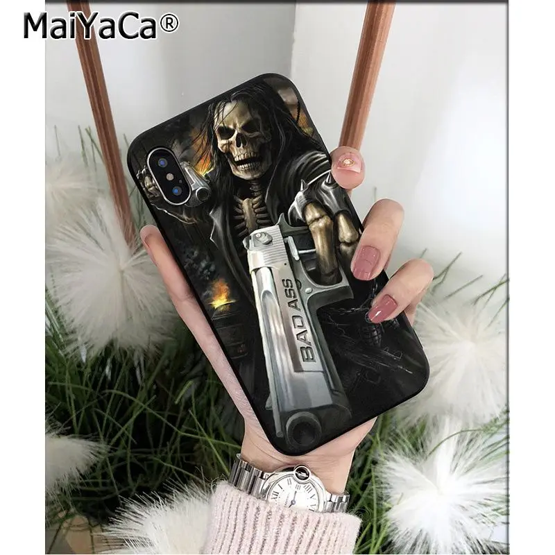 Grim reaper skeleton Rock Music guitar Gun