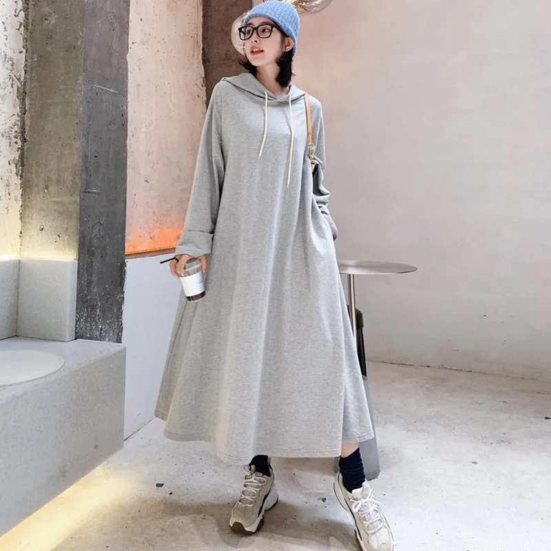 Новое осеннее платье с длинными рукавами Vestido Simples плюс Размеры Для женщин толстовки платье большой размер, свободного кроя Винтаж женская одежда Платья для вечеринок 4XL